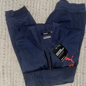 Puma Dark Blue and Bright Orange Jogger Set